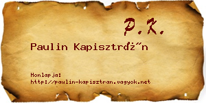 Paulin Kapisztrán névjegykártya